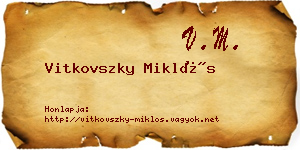 Vitkovszky Miklós névjegykártya