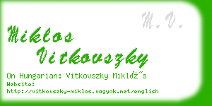 miklos vitkovszky business card